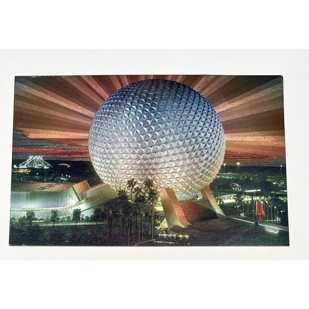 VTG 4"x6" Disney Epcot Center Spaceship Earth 3D Holographic POSTCARD Unused